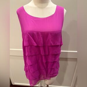 Moda International Fuchsia Layered Blouse